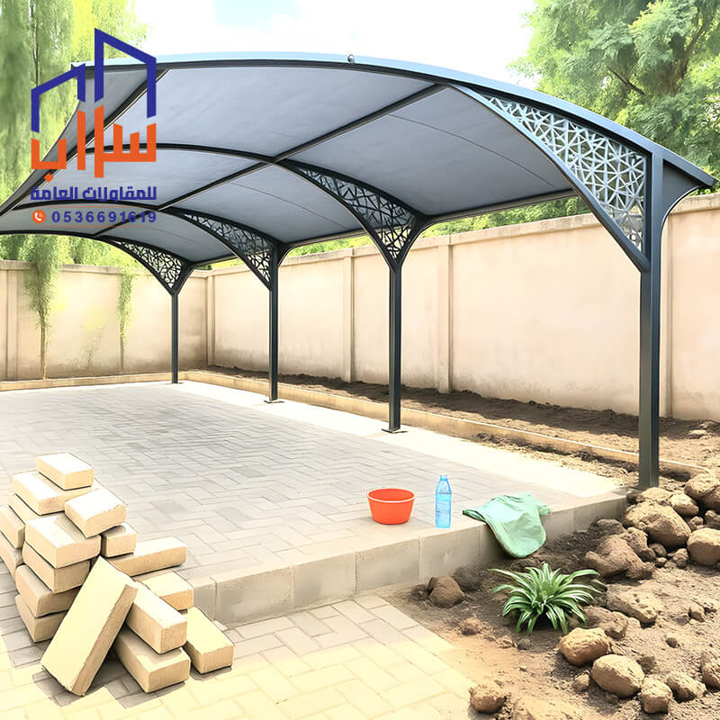 مظلات كابولي للسيارات من مؤسسة مظلات وسواتر سراب